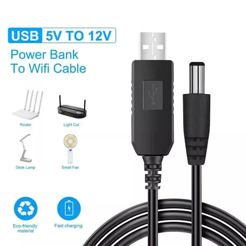 Router Power Cable – 5V-12V USB Boost Cable