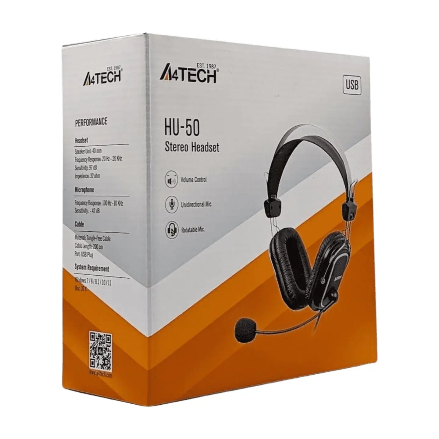A4Tech HU-50 USB Stereo Headset.