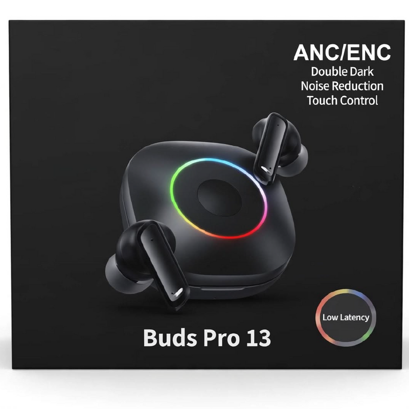 Buds Pro 13 Wireless Earbuds – ANC + ENC, Triple Mic