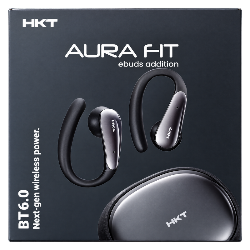 HKT Aura Fit Wireless Earbuds, Bluetooth 6.0, IPX4 Sweat & Splash Resistance
