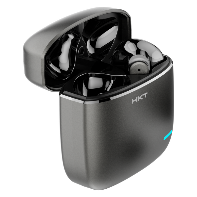HKT Blade Wireless Earbuds – Titanium Case, Bluetooth 6.0, Dual Pairing & ENC