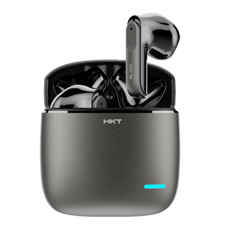 HKT Blade Wireless Earbuds – Titanium Case, Bluetooth 6.0, Dual Pairing & ENC