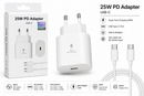 25W PD USB-C Fast Charger Adapter with Type-C to Type-C Cable