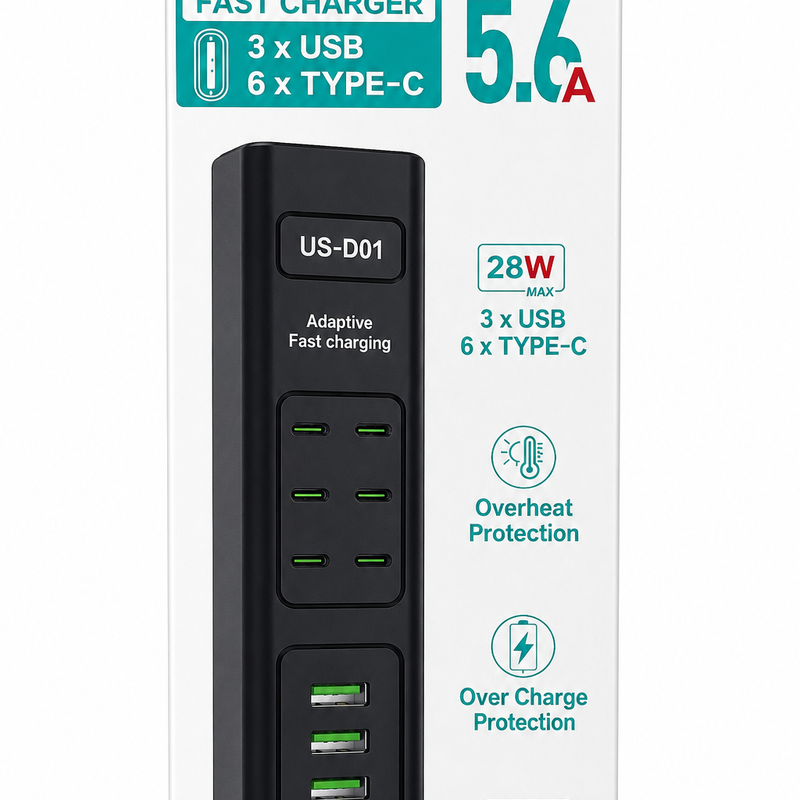 US-D01 28W Fast Charging USB-A & USB-C Adapter