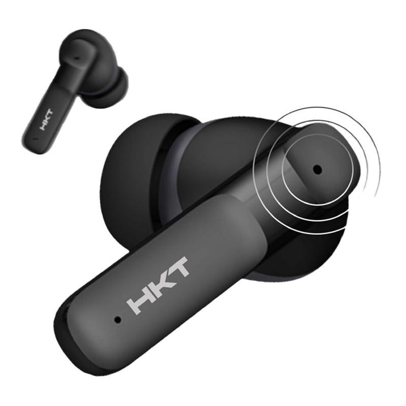 HKT CrossVibe Wireless Earbuds – Quad Mic ENC, 45ms Gaming Mode, IPX5