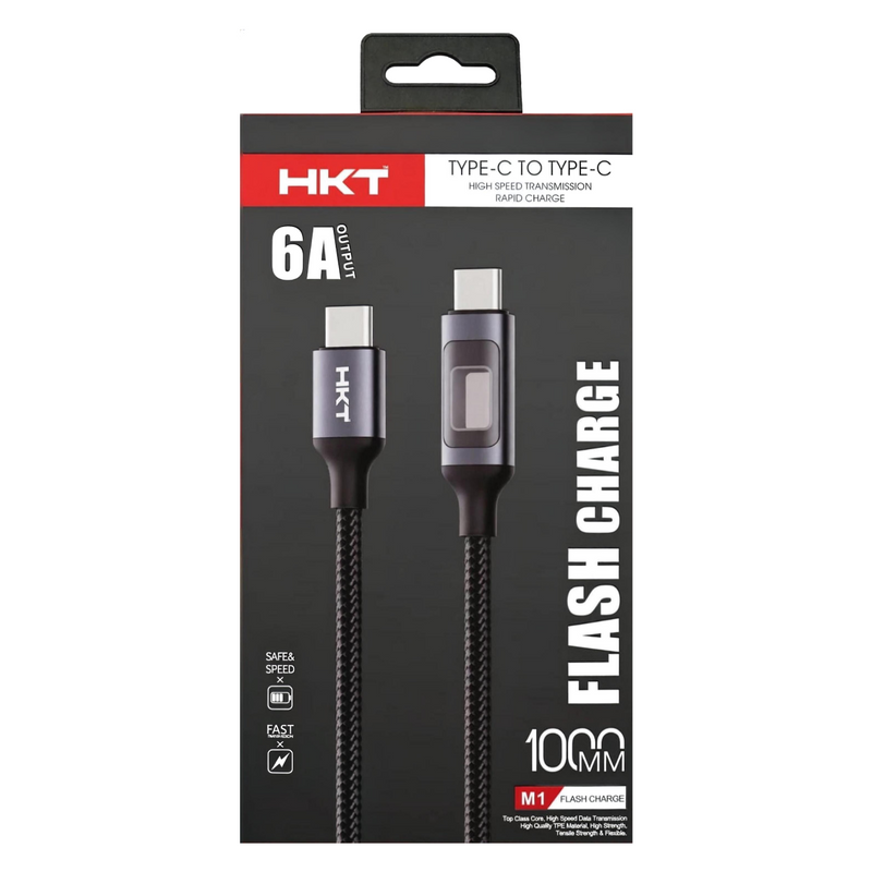 HKT-M1 Type-C to Type-C Flash Charge Cable 6A | 1 Meter Braided