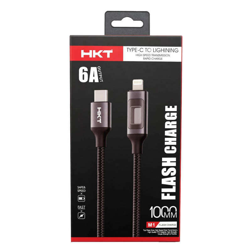 HKT-M1 Type-C to Lightning Flash Charge Cable 6A | 1 Meter Braided