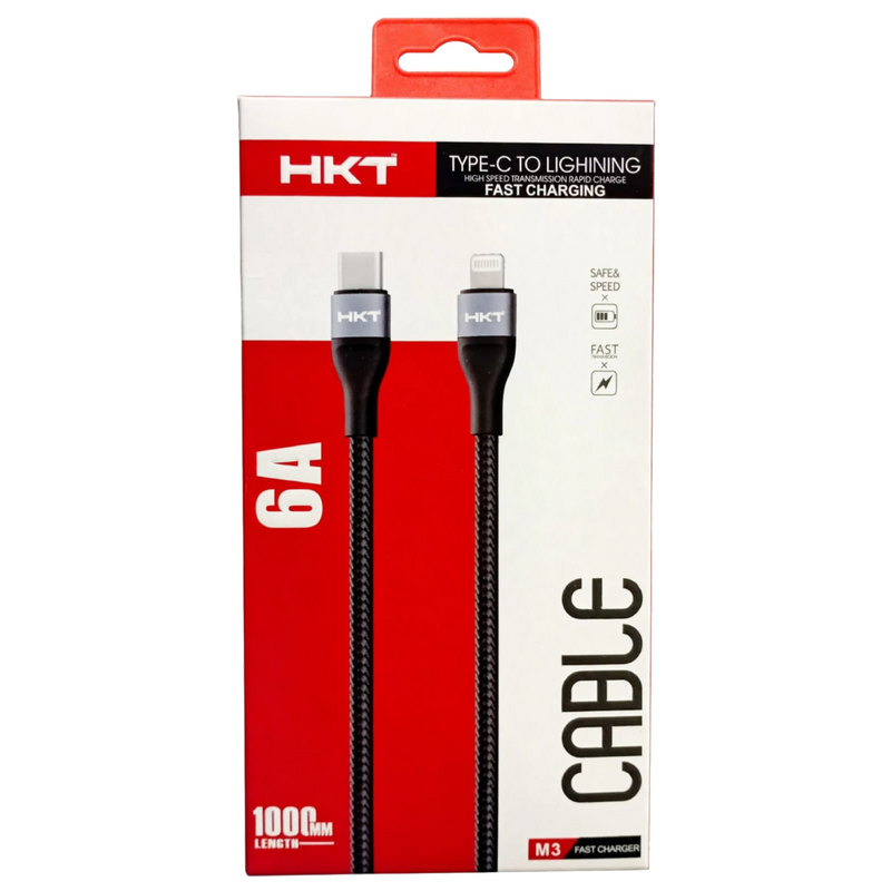 HKT-M3 Type-C to Lightning Cable 6A | 1 Meter Braided Fast Charging