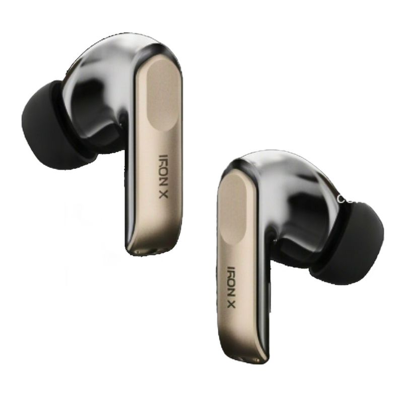 HKT Iron X Wireless Earbuds – Active Noise Cancellation, Bluetooth 6.0, Dual Pairing & Metallic Case