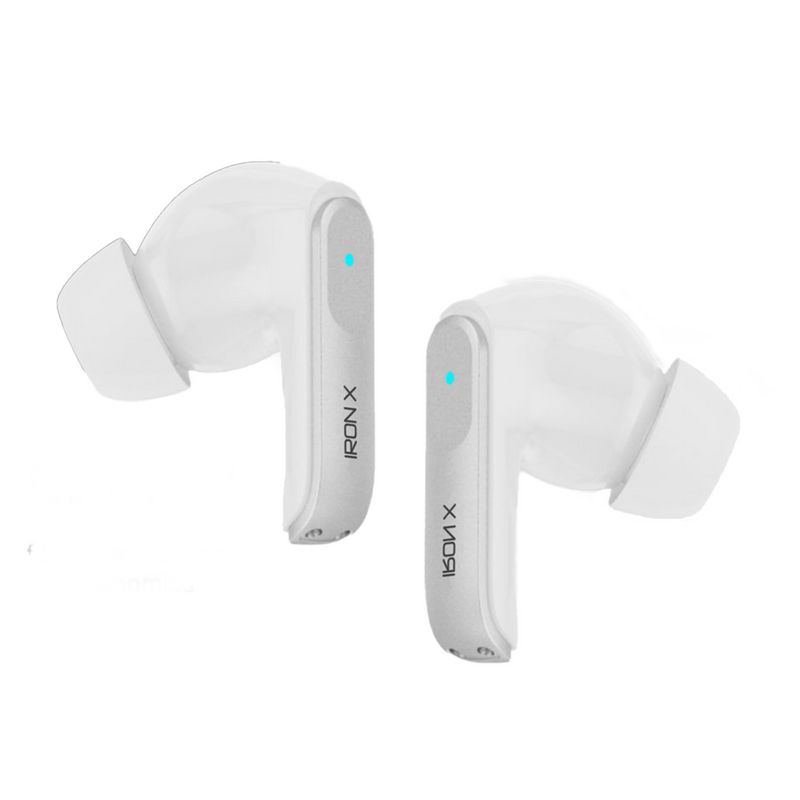 HKT Iron X Wireless Earbuds – Active Noise Cancellation, Bluetooth 6.0, Dual Pairing & Metallic Case