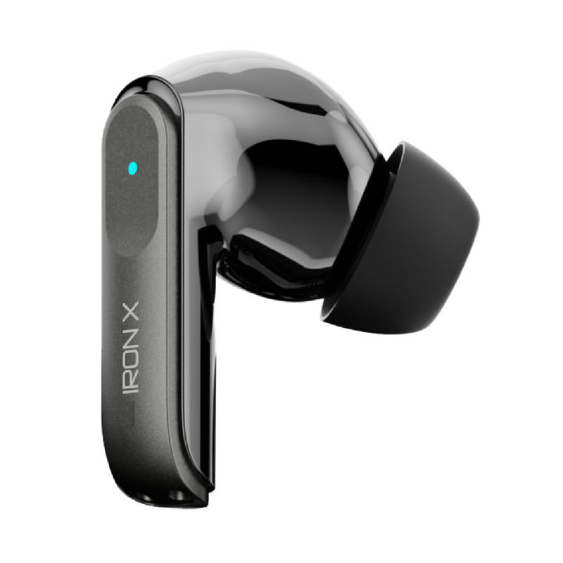 HKT Iron X Wireless Earbuds – Active Noise Cancellation, Bluetooth 6.0, Dual Pairing & Metallic Case