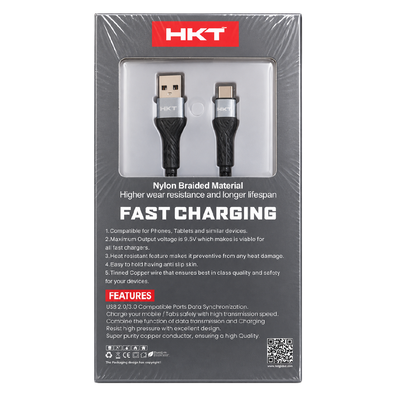 HKT M5 Type-C Fast Charging Cable – 5A Output, 1 Meter