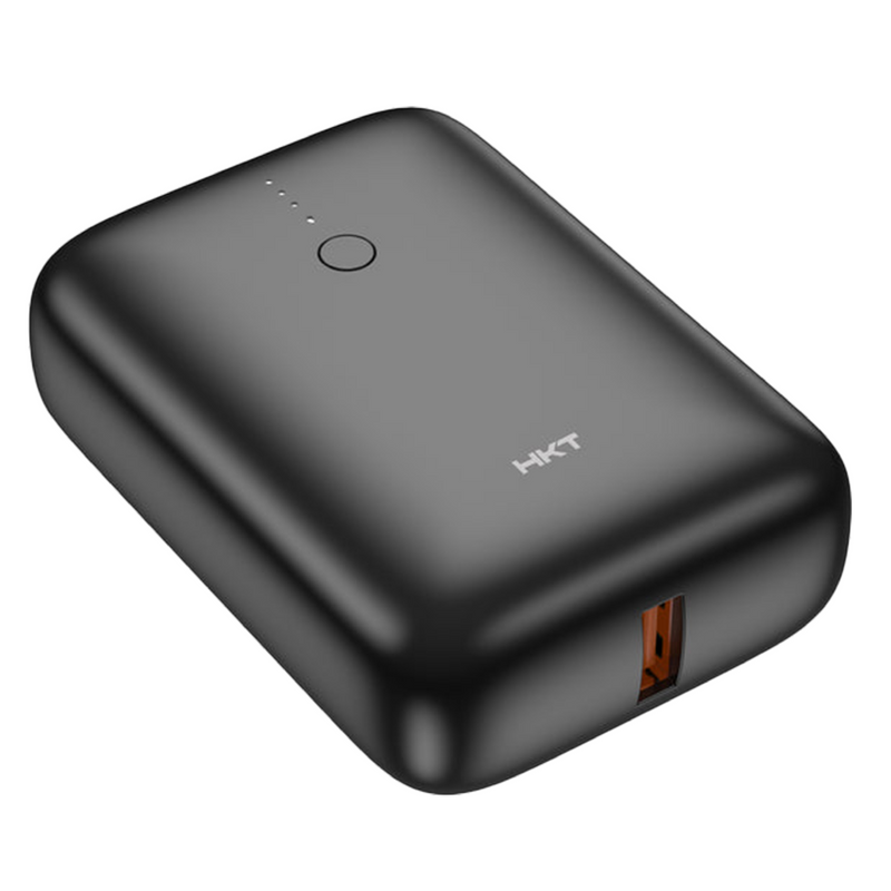 HKT Nano Power Bank – Compact Design, 10000mah, LED Indicators & USB-A Output