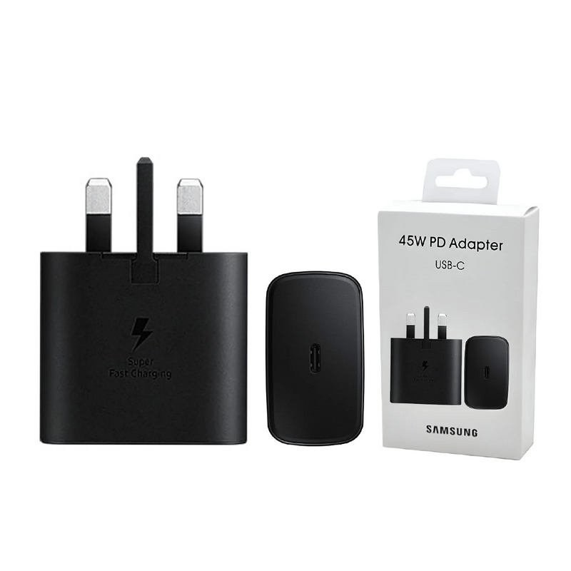 Samsung 45W PD Adapter – USB-C, Super Fast Charging, 3-Pin, Black