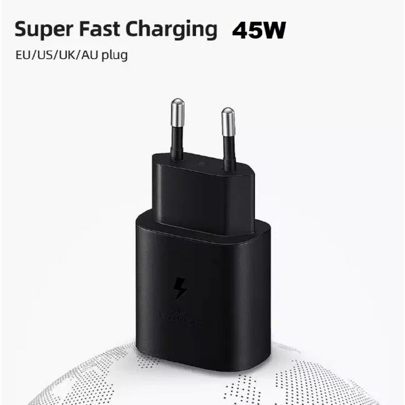 Samsung 45W PD Adapter – USB-C, Super Fast Charging, 2-Pin, Black