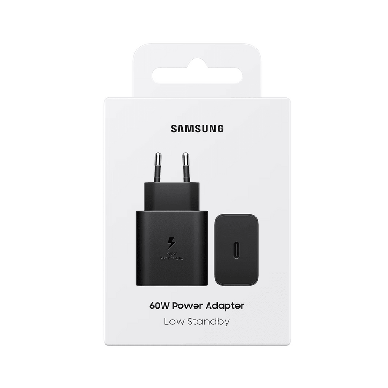 Samsung 60W Power Adapter – USB-C, Low Standby, 2-Pin, Black