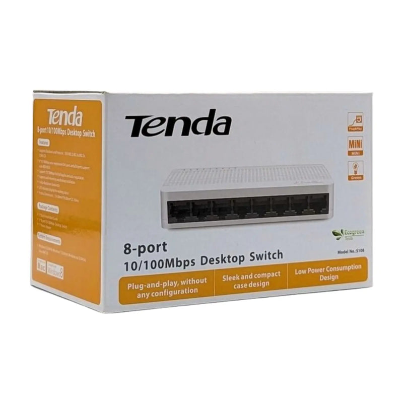Tenda Desktop Switch 8-Port – S108 – 10/100 Mbps
