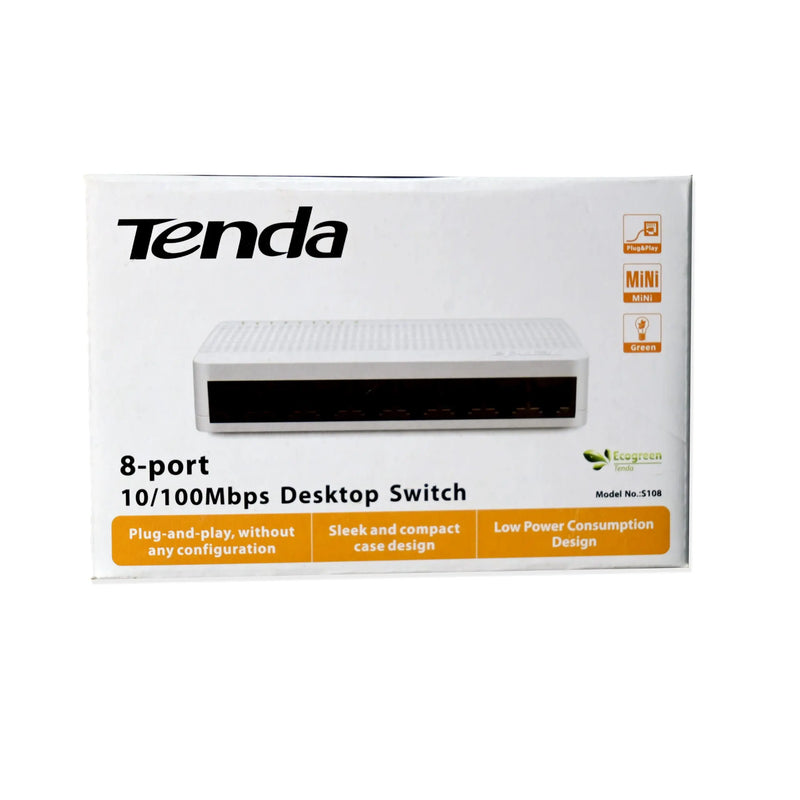 Tenda Desktop Switch 8-Port – S108 – 10/100 Mbps