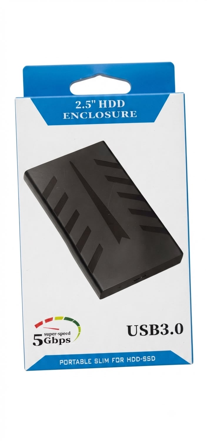 2.5" SATA HDD SSD Enclosure USB 3.0 External Hard Drive Case – 5Gbps Portable Slim